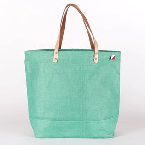 Shorebags Green Jute Tote Bag